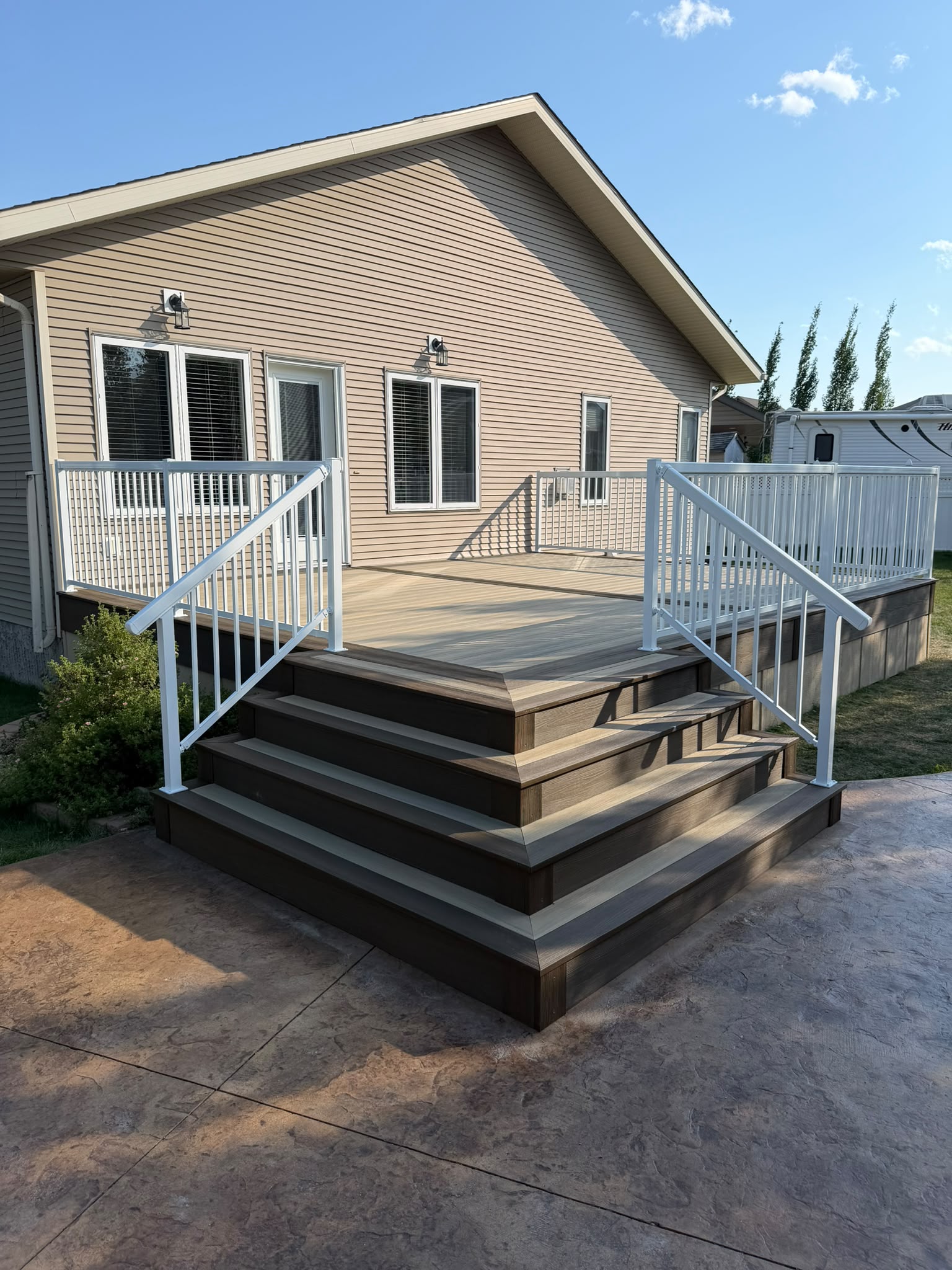 Two-Tone Composite Deck & Mitred Stair